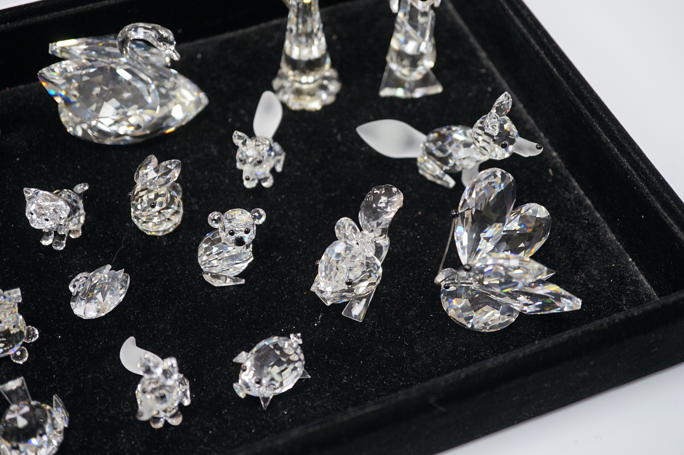 A quantity of Swarovski glass animals